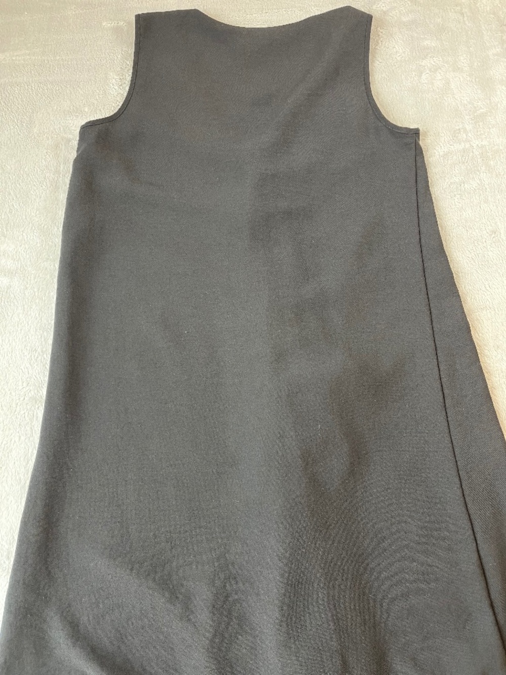WHBM Asymmetrical Hem Black Dress Sleeveless V-Neck Drape Ruffle sz 4 - Picture 11 of 14